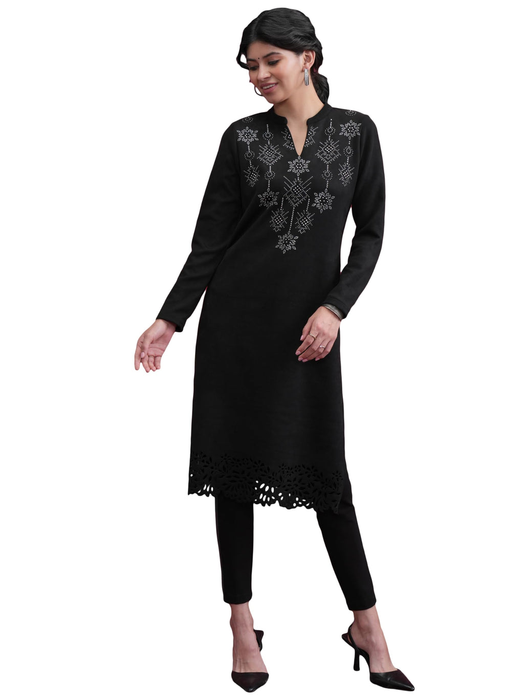 Ketch WomenS Cotton Blend Regular Kurta (Khku000581_Black