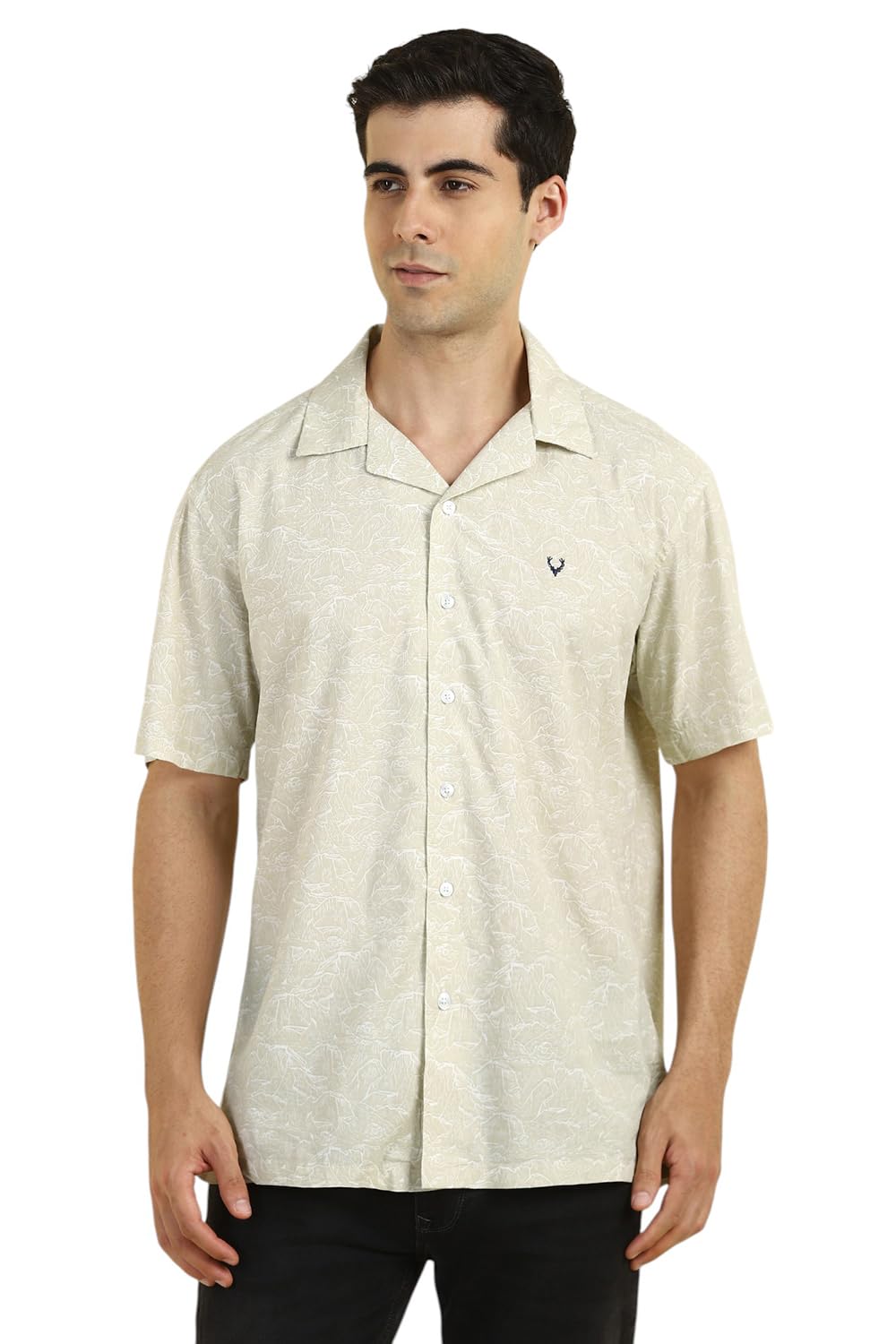 Allen Solly Men Relaxed Fit Printed Casual Short Sleeve Shirt