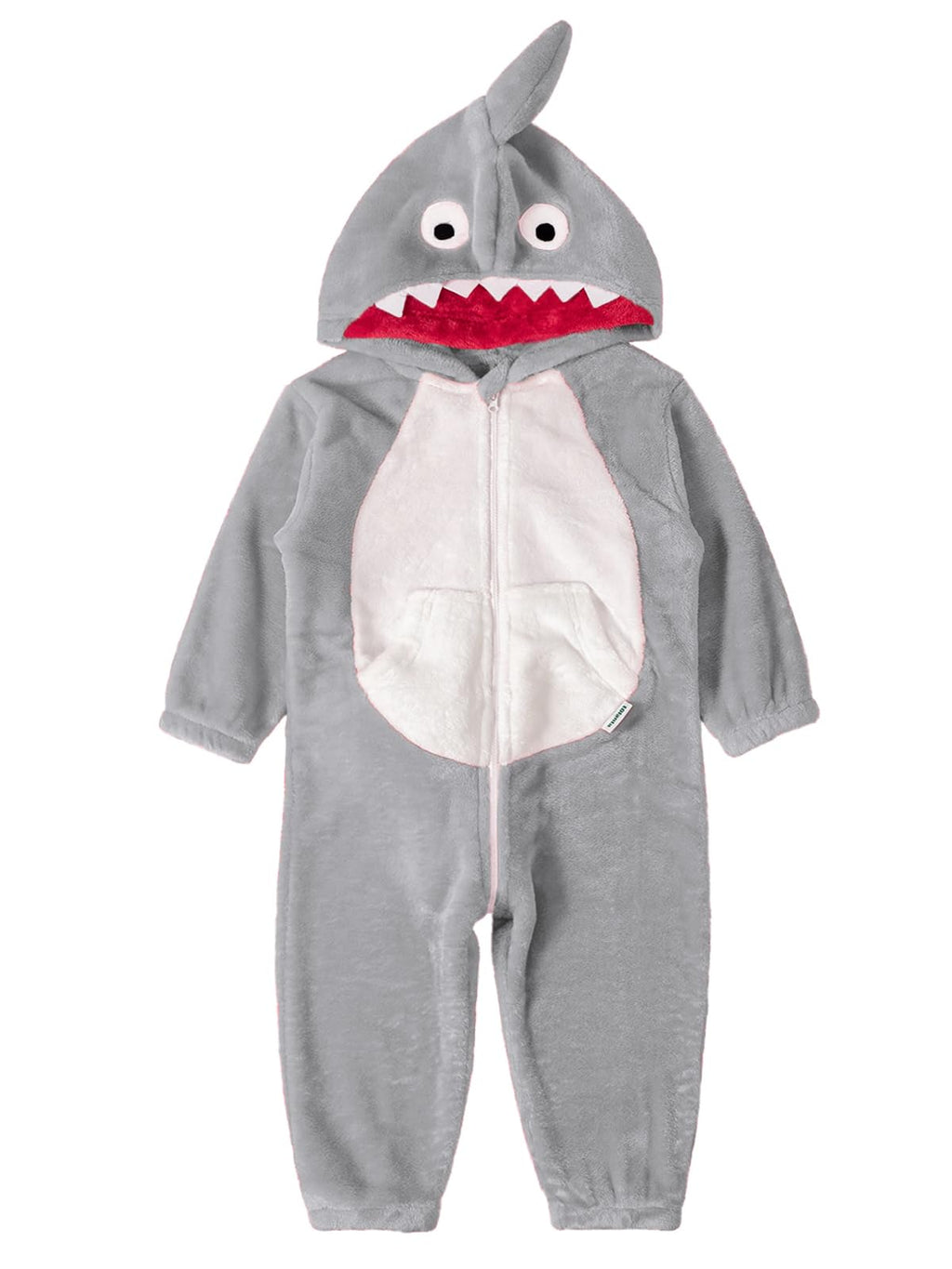 LOLANTA Funny Halloween Costumes Kids Shark One Piece Animal Rompers for Kids Halloween Fancy Dress(Gray, 2-3T)