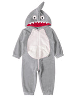 LOLANTA Funny Halloween Costumes Kids Shark One Piece Animal Rompers for Kids Halloween Fancy Dress(Gray, 2-3T)