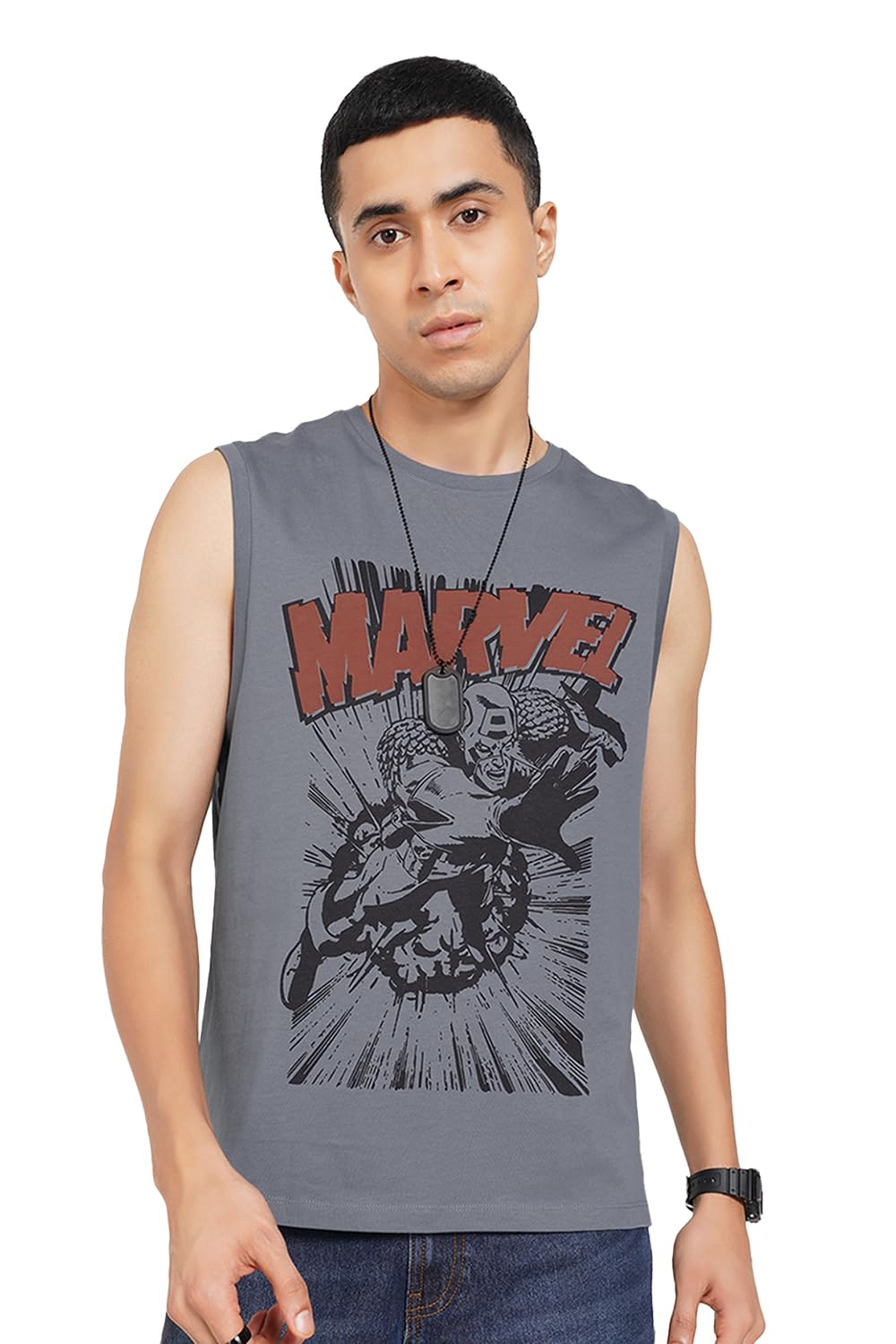 Sf Jeans By Pantaloons Mens Marvel Printed Vest 2