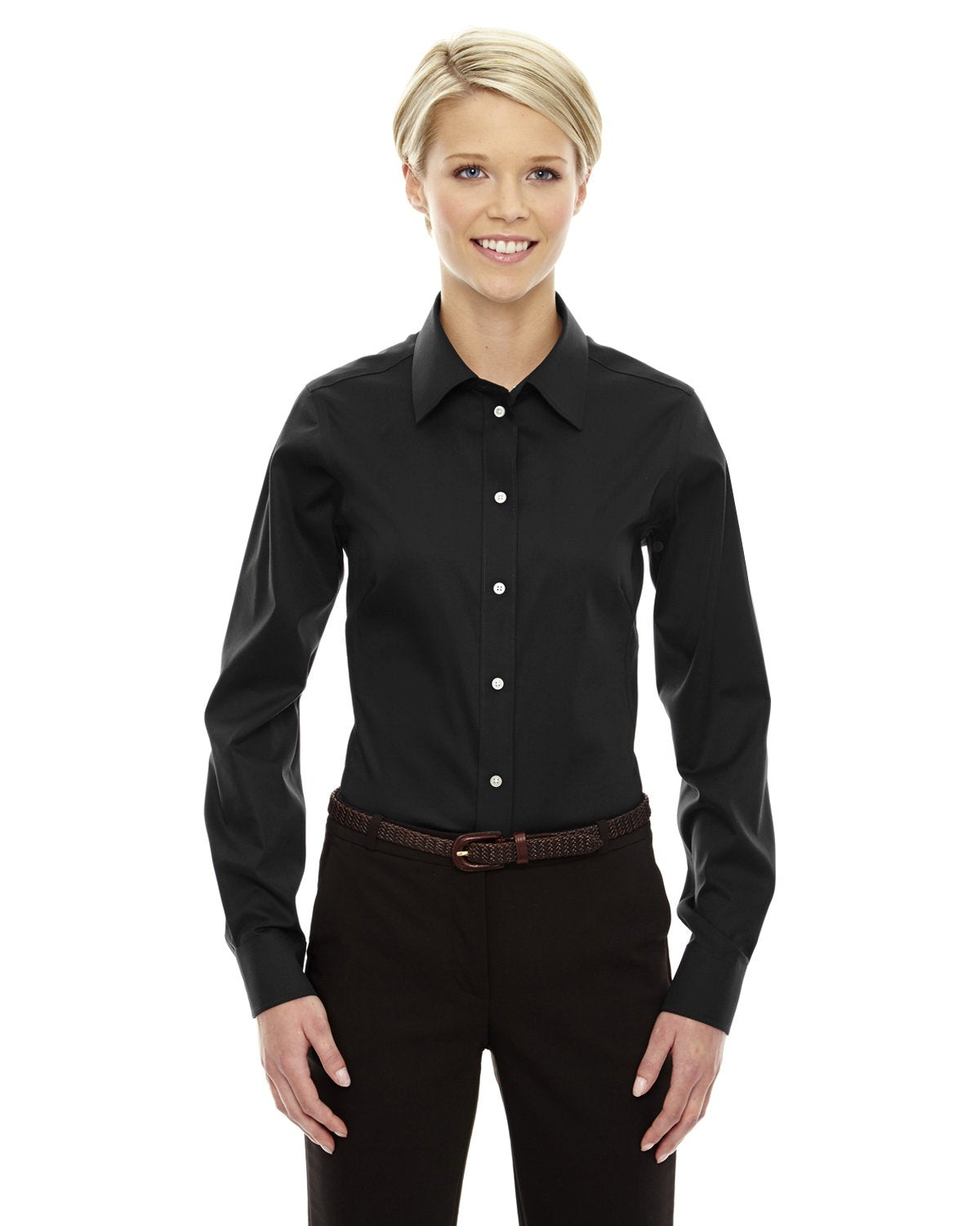 Ladies crown Woven collectionSolid Stretch Twill - BLAcK - XS(D0102H7NBJ6)