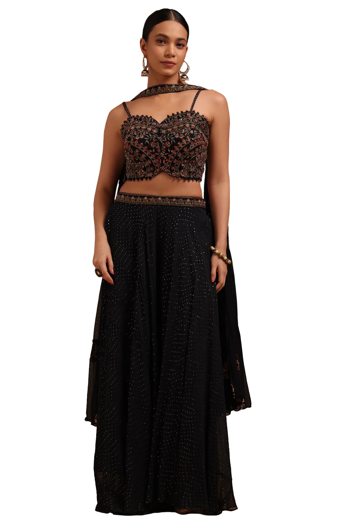 Soch Women Georgette Embroidered Kurta Set with Thread Work