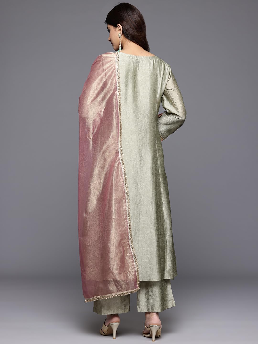 Varanga Women'S Silk Blend T-Shirt (Rl24_Vskd32382_Vardup1996-M_Green