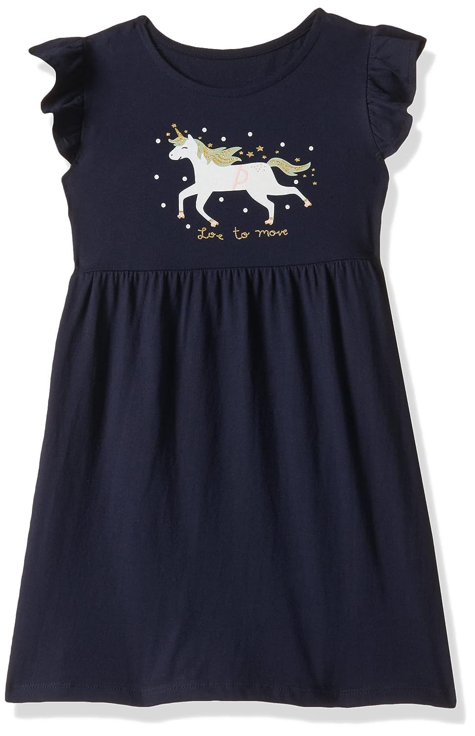 T2F Girls Cotton Printed Regular Fit Casual Dress