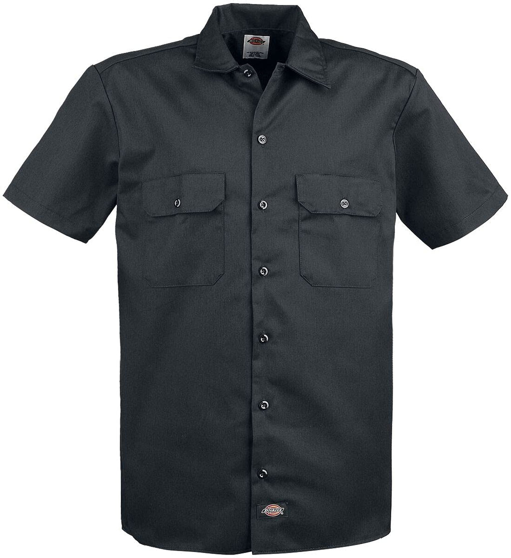 Dickies mens Short-sleeve Work Button Down Shirt, Black, XX-Large Tall US