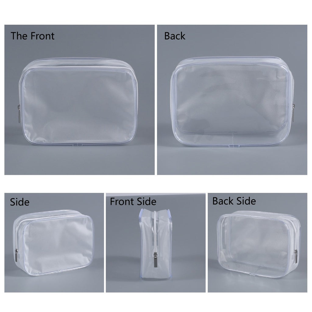 5 Pack Clear Plastic Zippered Toiletry Carry Pouch TSA Approved Toiletry Bag Portable Cosmetic Makeup Bag for Vacation, Bathroom