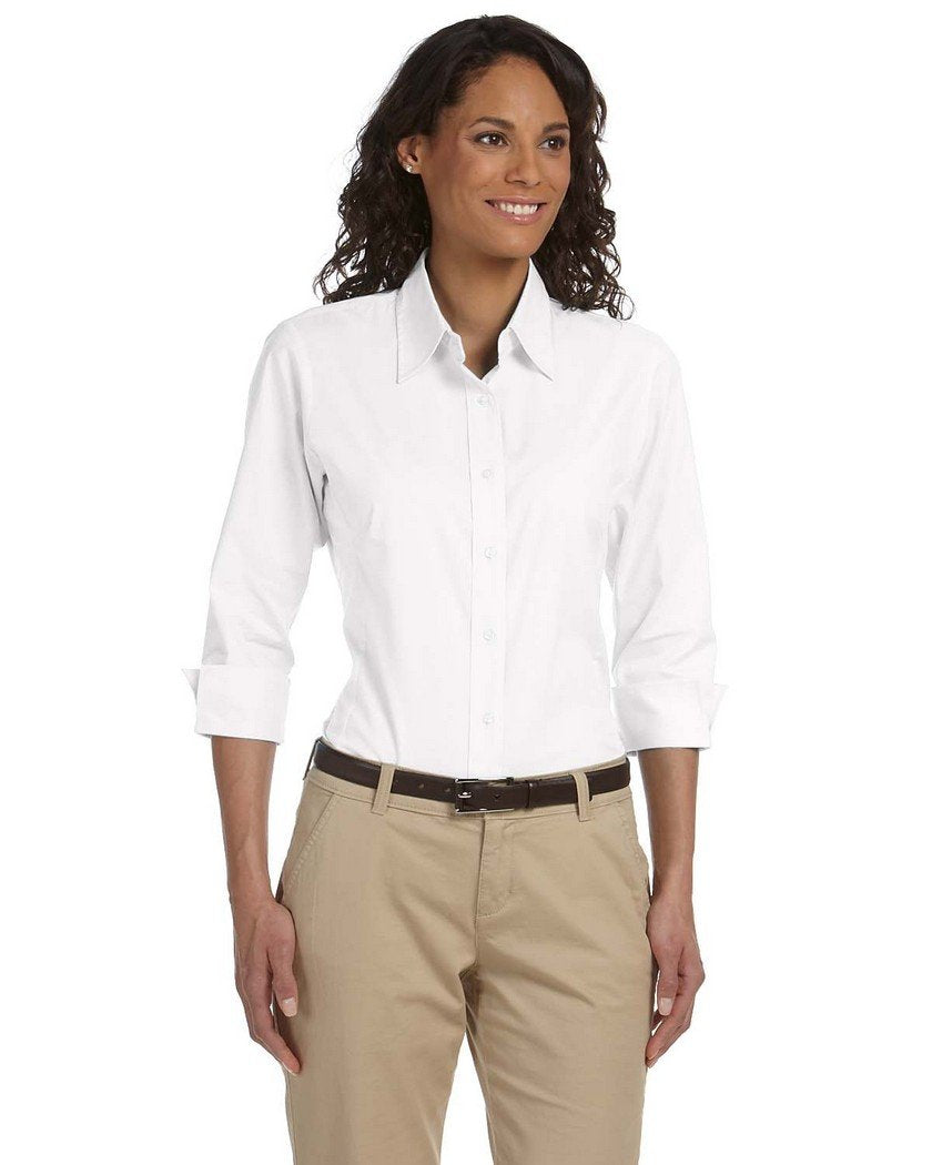 Ladies Perfect Fit34-Sleeve Stretch Poplin Blouse - LIME - S(D0102H7YEQ6)