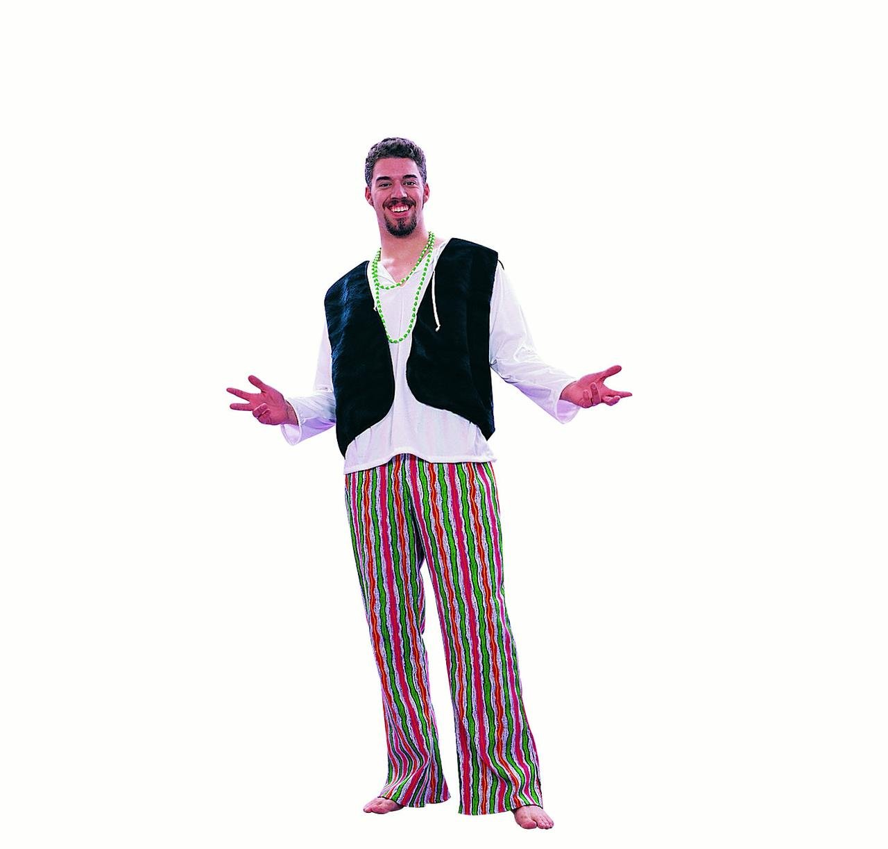 Men's 60's Hippie: Black Plush