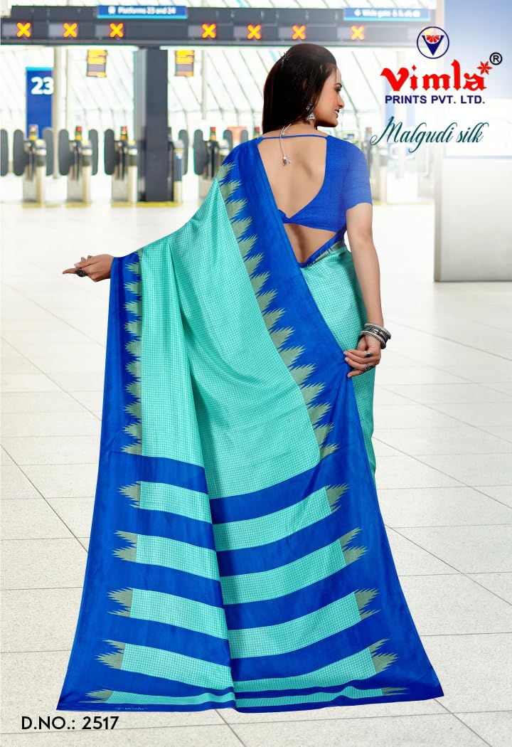 Vimla WomenS Mysore Crepe Silk Uniform Saree With Printed 6 Yard Length And Unstitched Blouse Piece Office Wear Saree