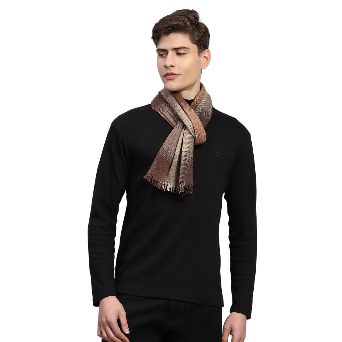 Monte Carlo Mens Regular Fit Self Design Muffler | Soft Warm Scarf For Men | Stylish Wool Neck Wrap For Cold Weather | Trendy Wi 13