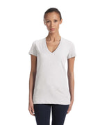 Ladies Triblend Short-Sleeve Deep V-Neck T-Shirt - BLUE TRIBLEND - S(D0102H7WBK6)