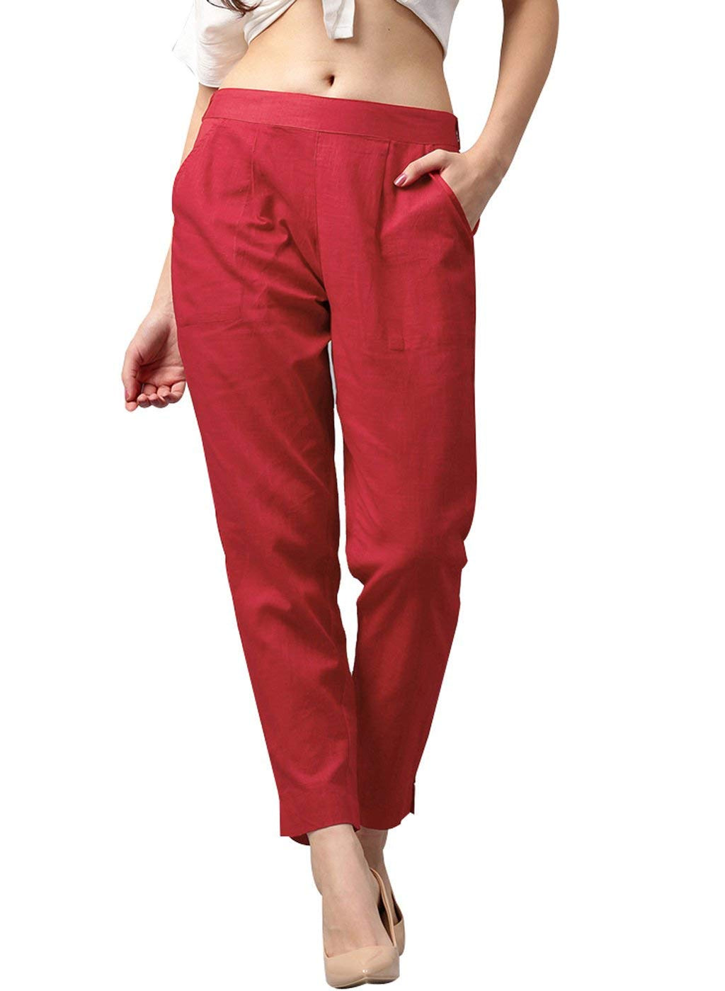 DIGITAL SHOPEE Women Cotton Trouser Pant For Women | Girls Formal Casual Daily Party Office Wear
