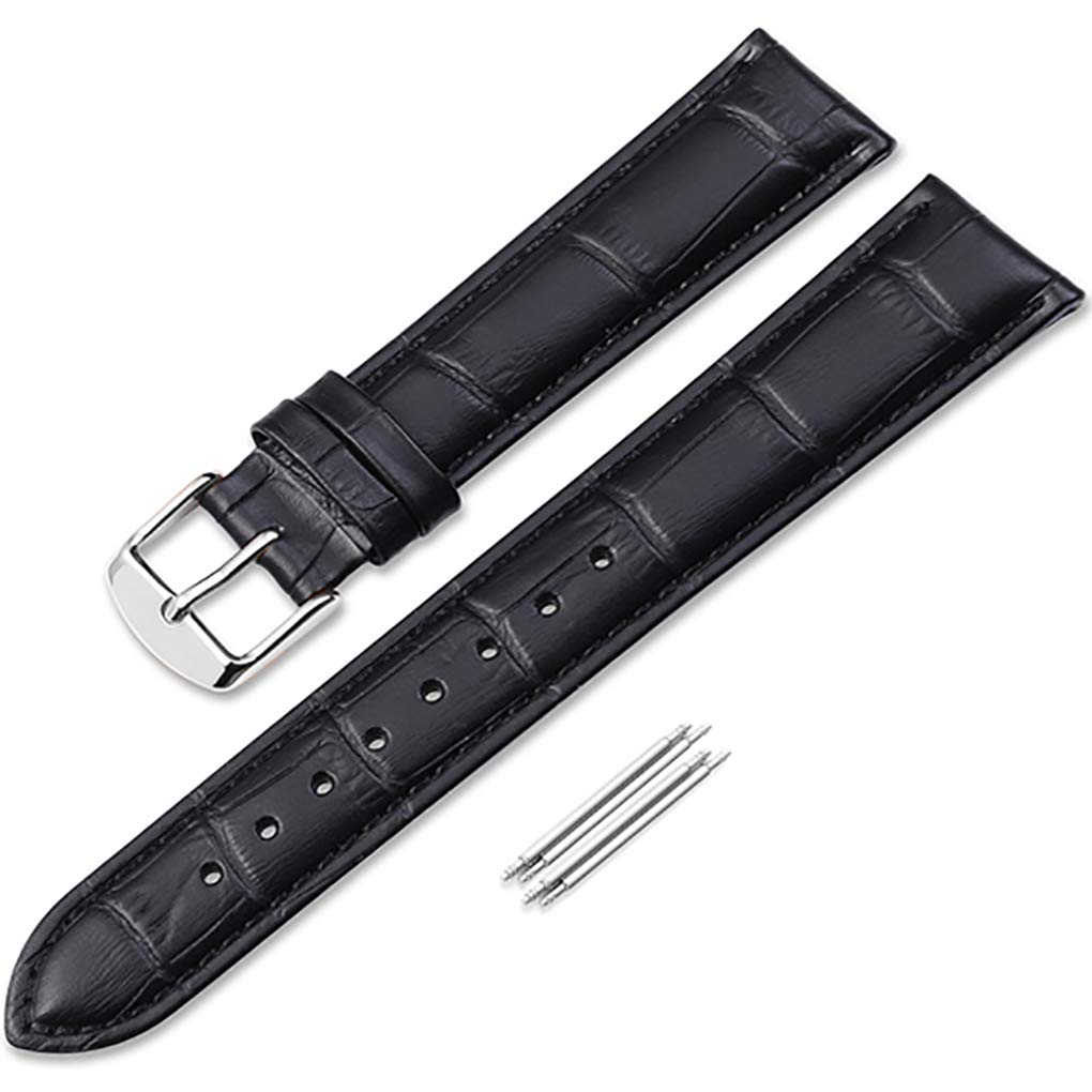 iStrap Leather Watch band Alligator Grain Calfskin Replacement Strap Stainless Steel Buckle Bracelet for Men Women-18mm 19mm 20m