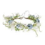 Floral Fall Camellia Flower Crown Rose Headpiece Wedding Bridal Flower Girl Halo Maternity Photo Props FL-03 (Ivory)