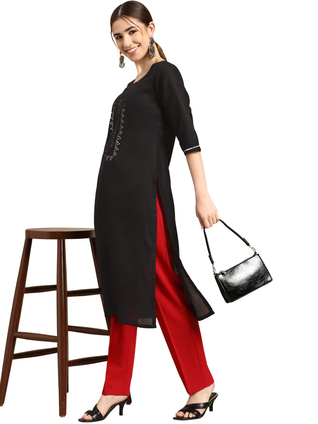 Gerua Women'S Cotton Floral Straight Kurta