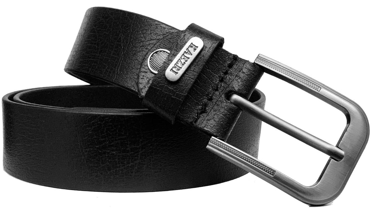 Kaezri Genuine Leather Black Belt For Men (Blkatacobra1.1) 34