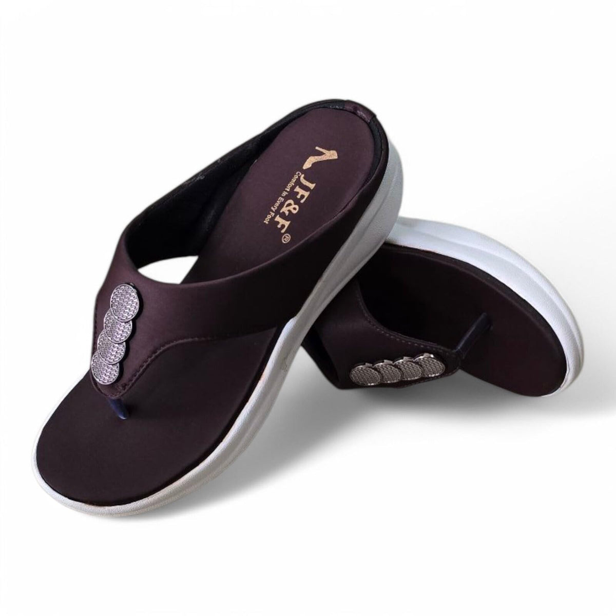 JF&F Women Flat Flip Flops & Slippers for Home Outdoor and Everyday Use*23_Brown COIN AVERIAIND8 8