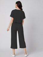 Leriya Fashion Women Co Ord Set | Ribbed Pajama Set | Casual Wear Pant Top Set | Fancy Co-Ord Set | Pack Of 2 | Drop Shoulder Kn