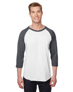 Unisex Premium Blend Ring-Spun 34 Sleeve Raglan T-Shirt - WHITE cHAR HTHR - 3XL(D0102H7M0SJ)
