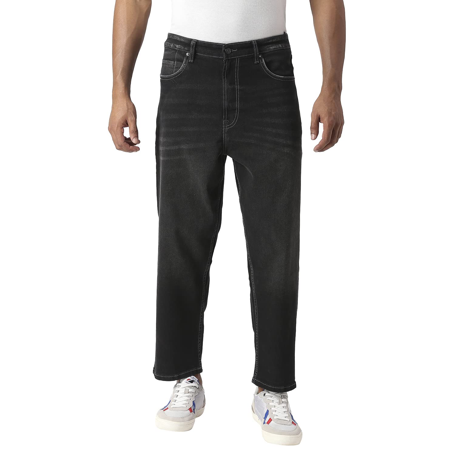 Pepe Jeans MenS Mid Rise Regular Fit Jeans Black Used