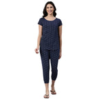 Enamor EC16 Home Tee and Capri Set for Women with All Over Print