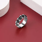 FaithHeart Skull Rings Punk Stainless Steel Biker Ring for Men Great Halloween Costume Decorations
