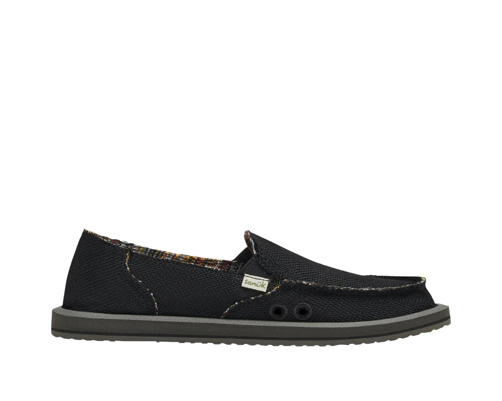 Sanuk Donna Hemp - Women's Loafers Black - 7