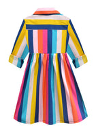 A.T.U.N Girls Cotton Shirt Knee-Length Casual Dress