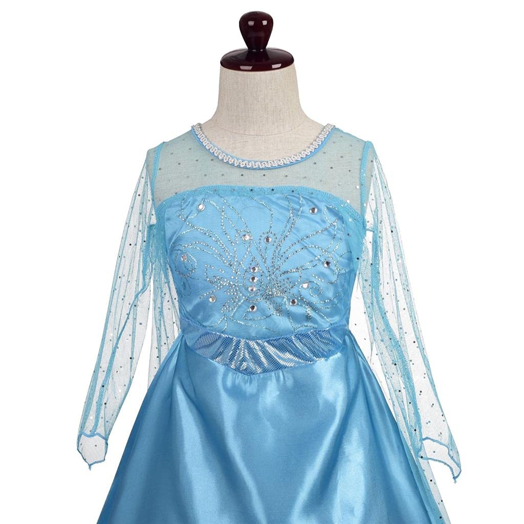 Dressy Daisy Little Girls Ice Princess Costumes Birthday Halloween Christmas Fancy Dress Up with Long Train and Accessories Size