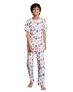 T2F Boys Cotton Pajama Set White