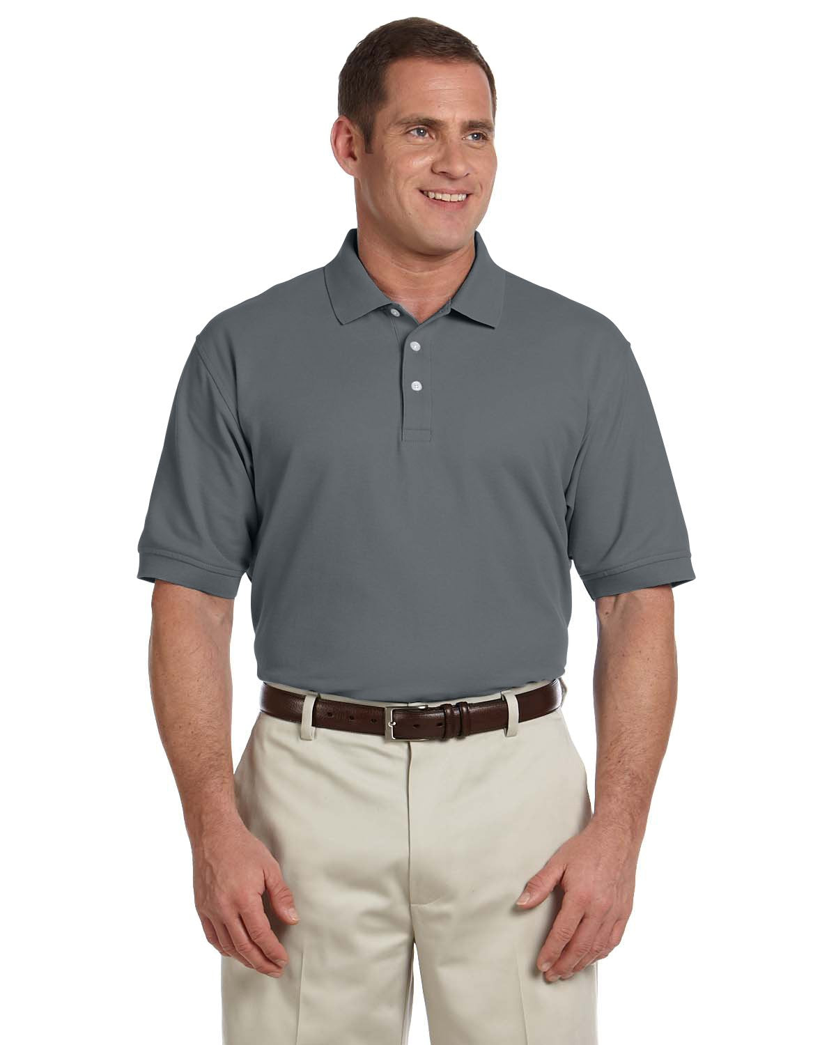 Mens Pima Piqu Short-Sleeve Polo - WHITE - XS(D0102H76U66)