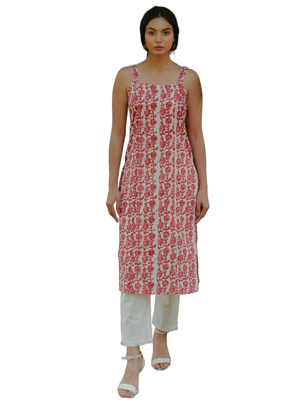 ANNI DESIGNER Womens Rayon Blend Straight Printed Kurta (KMG RED_XXL_Red_XX-Large)