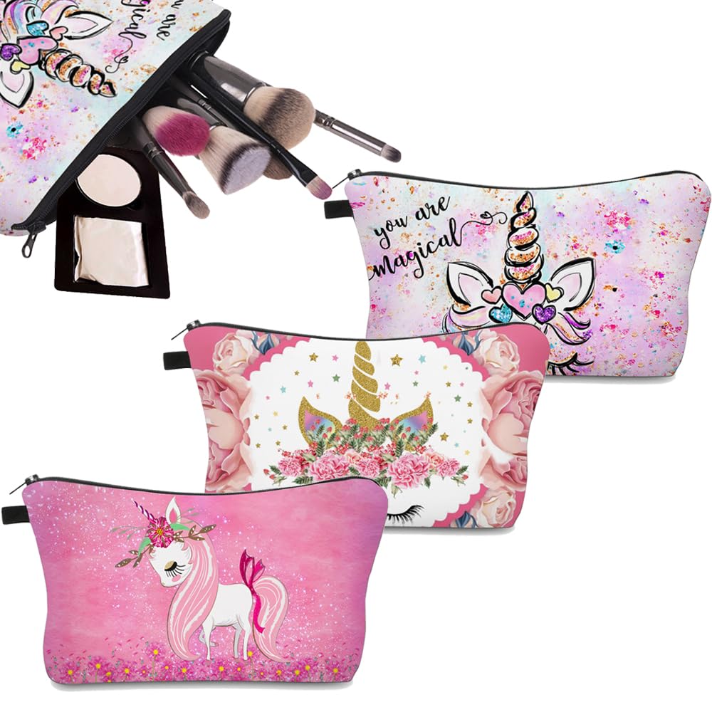 Deanfun Makeup Bag, 3pcs/set Super Funny 3D Printing Women Cosmetic Bag Multifunction Pencil Holder