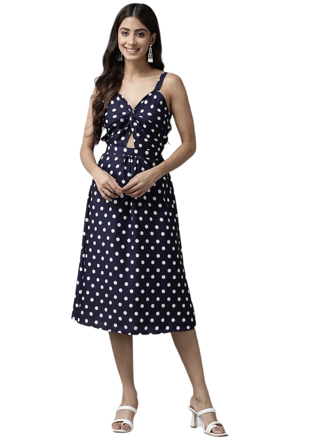 Aarika Womens Navy Blue Color Poly Crepe Dress (DR-AW-024-NAVY-BLUE-XXL)