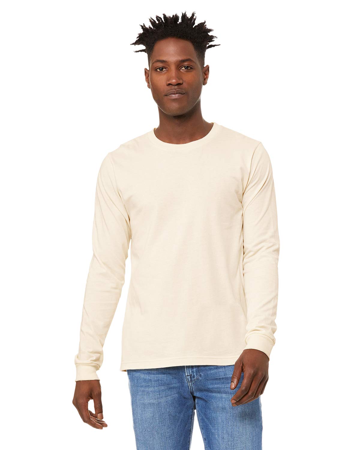Unisex Jersey Long-Sleeve T-Shirt - RED - S(D0102H7WPcP)