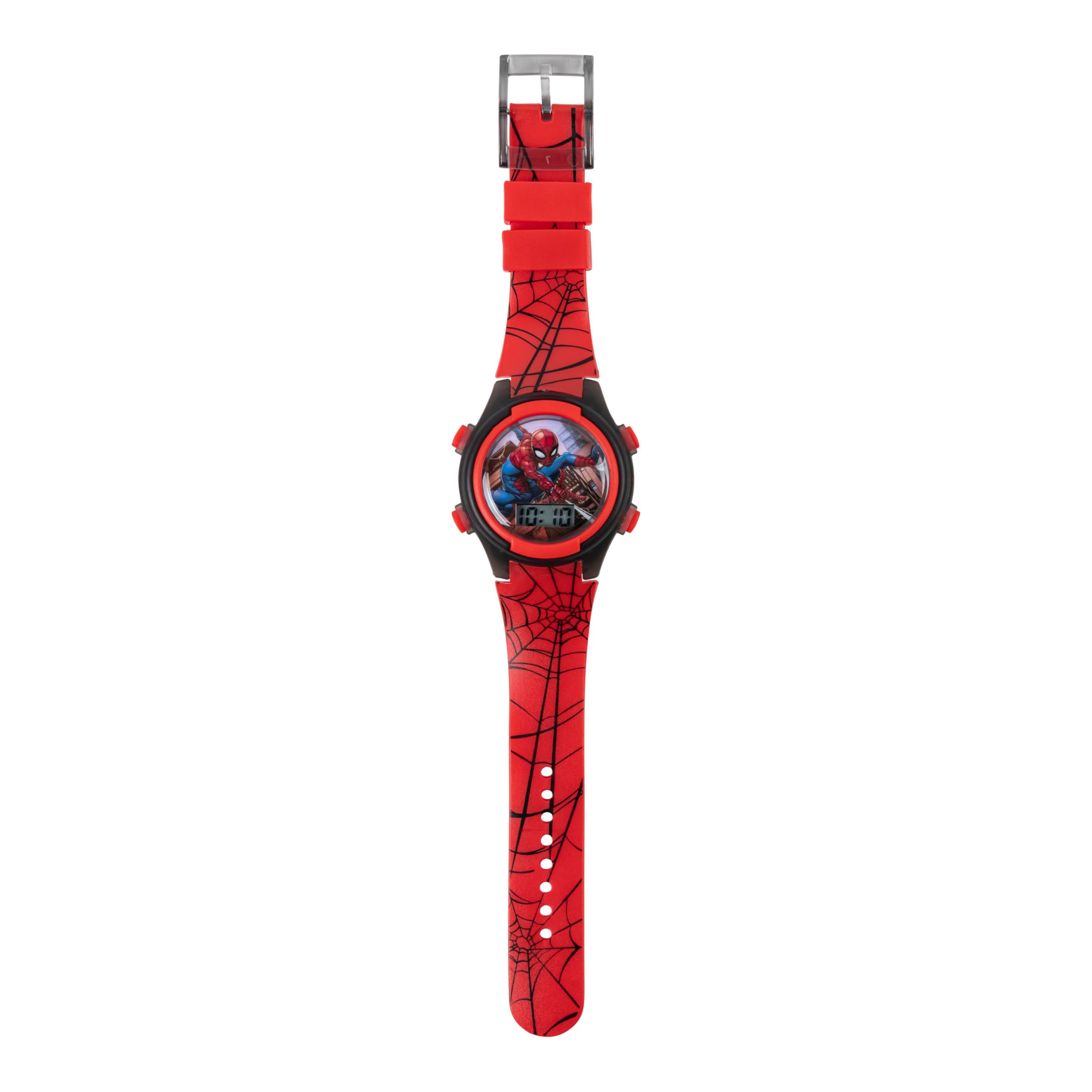 Accutime Marvel Spider-Man Digital Watch for Kids - Durable Plastic Timepiece, LCD Display, Quartz Accuracy, Iconic Spiderman Im