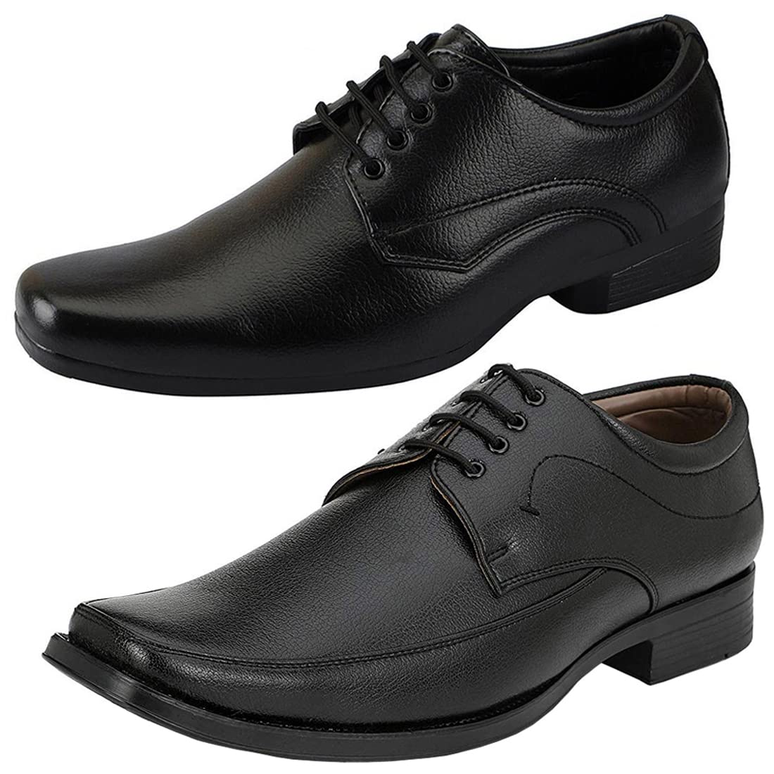Trendy Formal Shoes/Party Shoes/ 2 Shoes Combo with Free Belt for Men and Boys (BAZAAR8944_VTR001Blk002BdrBlk1Brwn) Multico 9