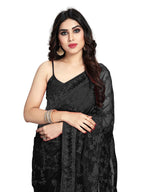 Ekasya WomenS Net Embroidered Floral Embroidered Saree And Unstitched Blouse Piece | Sari For Wedding | Festive Sarees For Wome