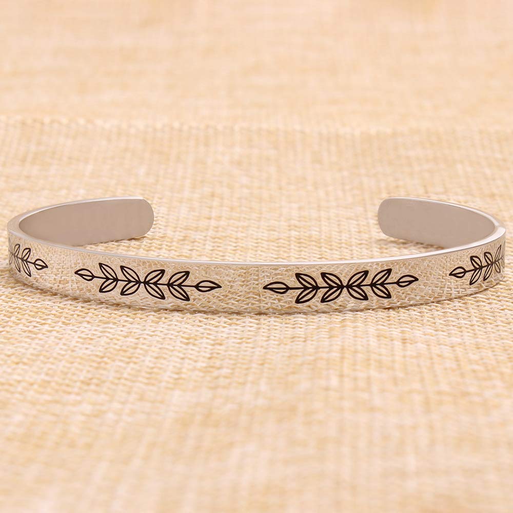 Going Away Gift for Worker Friendship Bracelet Funny Friend Birthday Gifts for Women Quotes Engraved Cuff Bangle Bracelets Chris