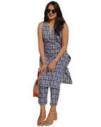ANNI DESIGNER Womens Rayon Blend Straight Printed Kurta with Pant (Ranopali Blue_XXL_Blue_XX-Large)