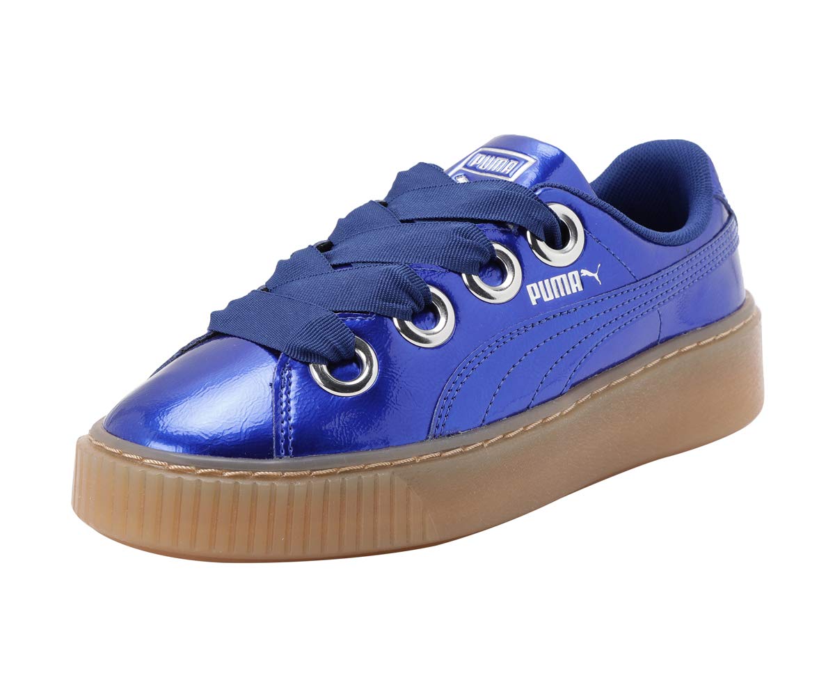 Puma Girls BasketPlatformKissAnodizedJr Sodalite BlueSilver Sneaker  4 UK (36682202) 4