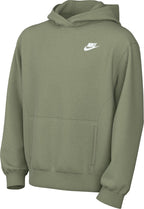 Nike Sportswear Club Fleece Pullover Hoodie (Little Big Kid), Oil Green/White