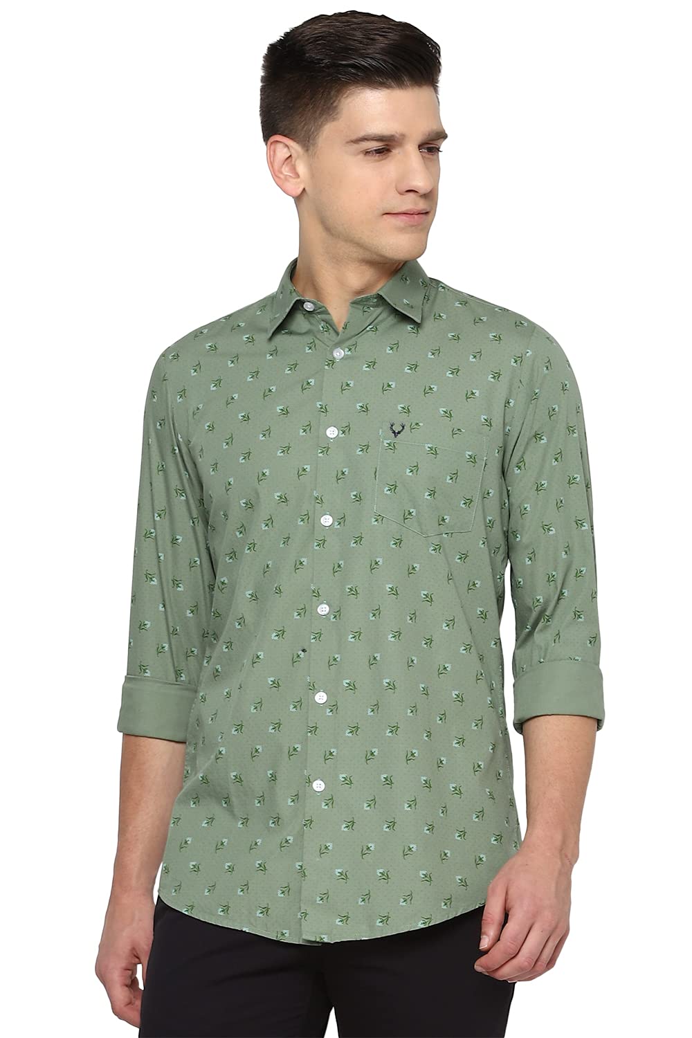 Allen Solly Men Slim Fit Printed Casual Cotton Full Sleeve Shirt
