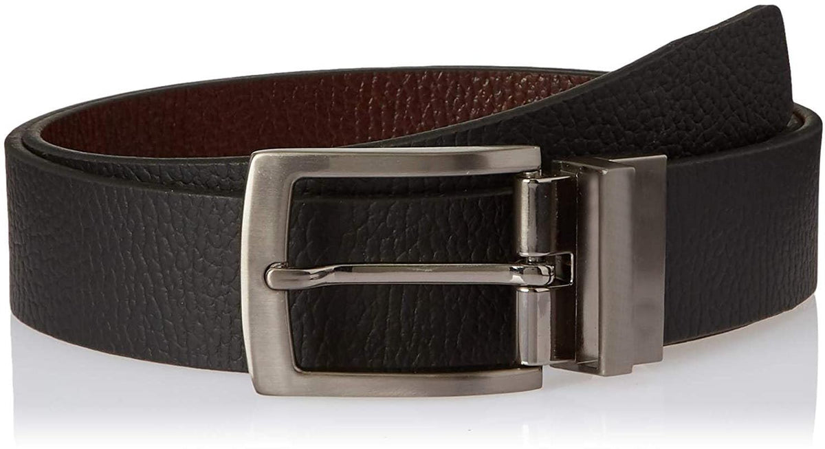 Men Evening, Party, Formal, Casual Brown, Black Genuine Leather Reversible Belt ()_1133 40