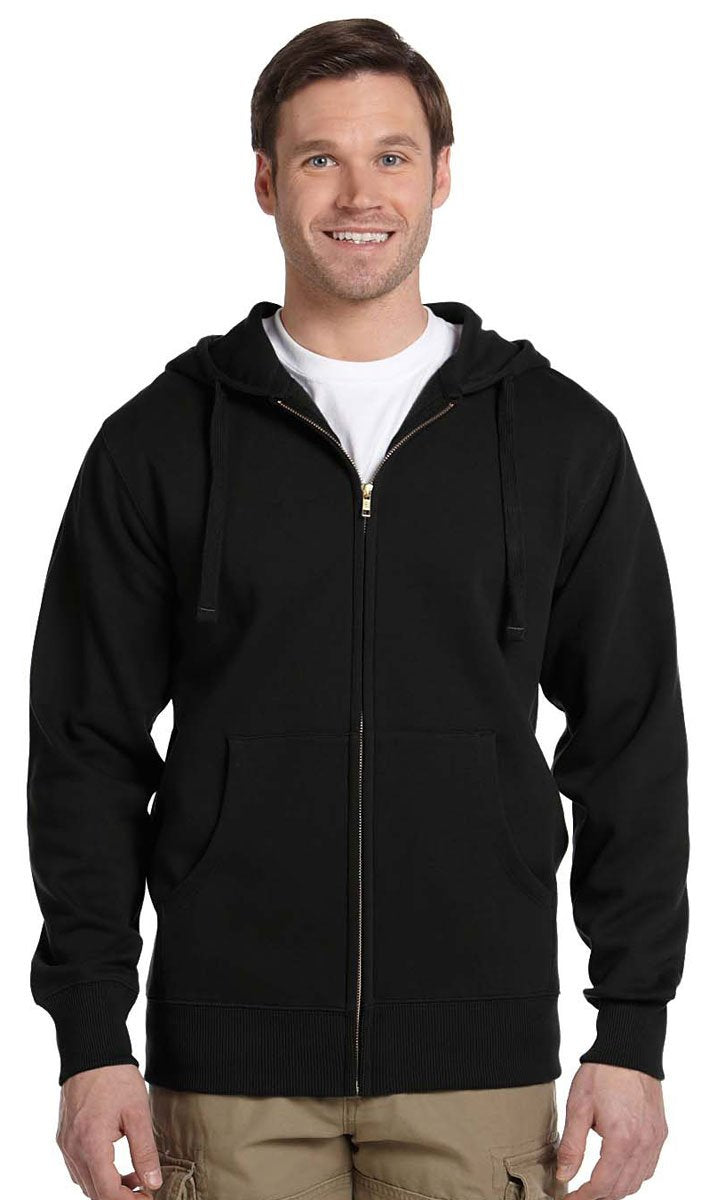 Mens OrganicRecycled Full-Zip Hooded Sweatshirt - BLAcK - 2XL(D0102H7ZgQ6)