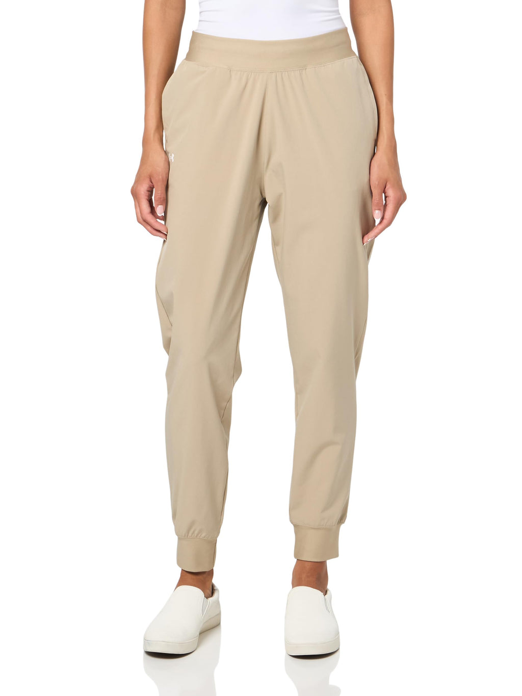 Under Armour Womens Armoursport Woven Pants, (299) City Khaki / / White, Small