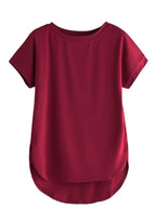 Fabricorn Womens Solid Regular Fit T-Shirt (GT01_UpDown4_P_Maroon