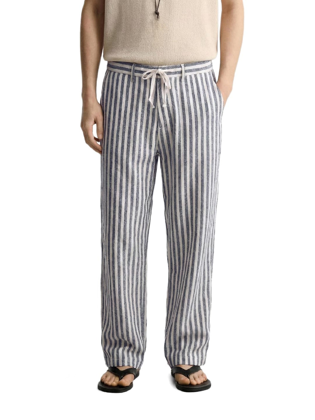The Indian Garage Co Mens Loose Fit Mid-Rise Trousers Pants