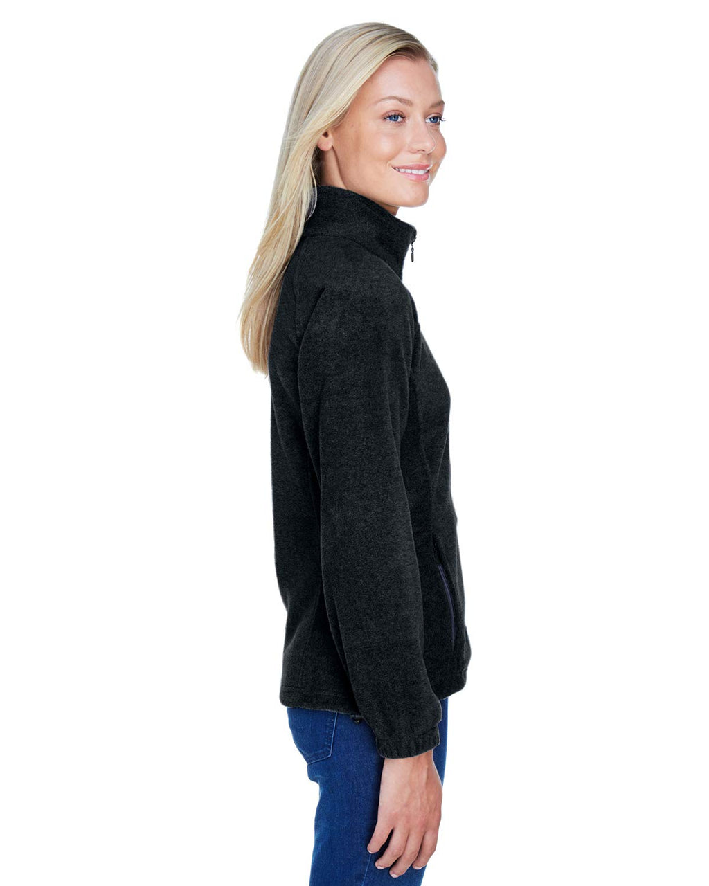 Ladies 8 oz Full-Zip Fleece - BLAcK - XS(D0102H7NJA6)
